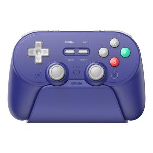 8BitDo Pro 3 Bluetooth Controller for Switch/Switch 2 – TMR Joysticks, Swappable ABXY Buttons, Pro Back Buttons, Charging Dock, Hall Effect Triggers, for Windows, Apple, SteamOS, Android – Purple
