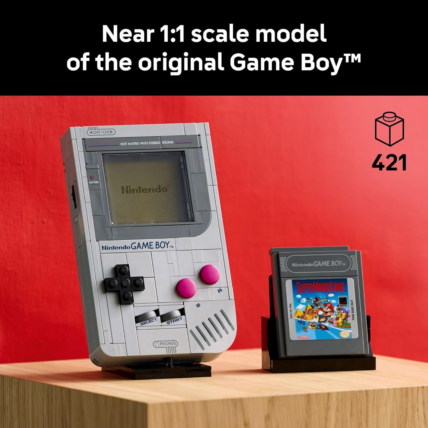 LEGO Super Mario Game Boy - Retro Building Sets for Adults, Ages 18+ - Collectible Model with Game Paks and Display Stand - Birthday Gifts for Men & Women - 72046 - Image 2