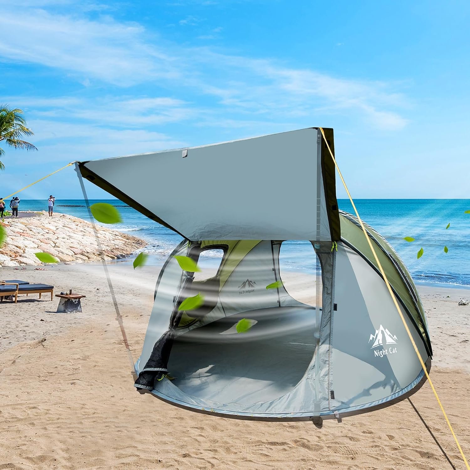 Night Cat Pop-up Camping Tent: 2 Person Tent Waterproof Instant Easy Setup Family Tent - Image 6