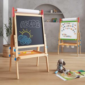 Tiny Land Easel for Kids with 2 Drawing Paper Roll, Adjustable Kids Art Easel, Learning-To...