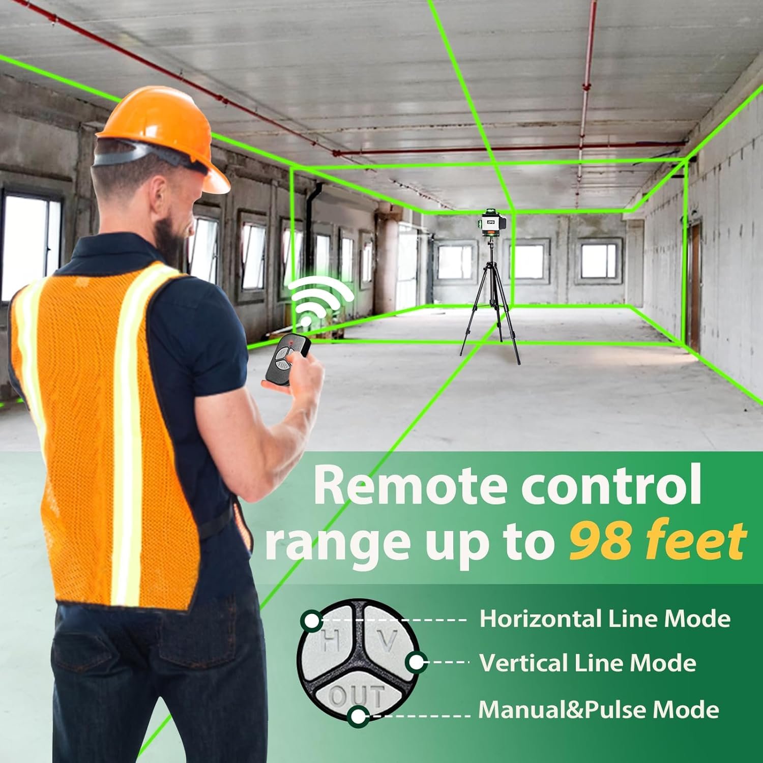 Laser Level, ZPD Laser Level with Tripod, 4 x 360 Self Leveling Laser Measuring Tool Green Lazer Level 16 Line Level Laser 360 Self Leveling for Construction, Home Renovation, Picture Hanging - Image 4