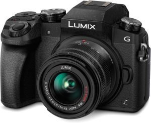 Panasonic LUMIX G7 4K Digital Camera, with LUMIX G VARIO 14-42mm Mega O.I.S. Lens, 16 Megapixel Mirrorless Camera, 3-Inch LCD, DMC-G7KK (Black)