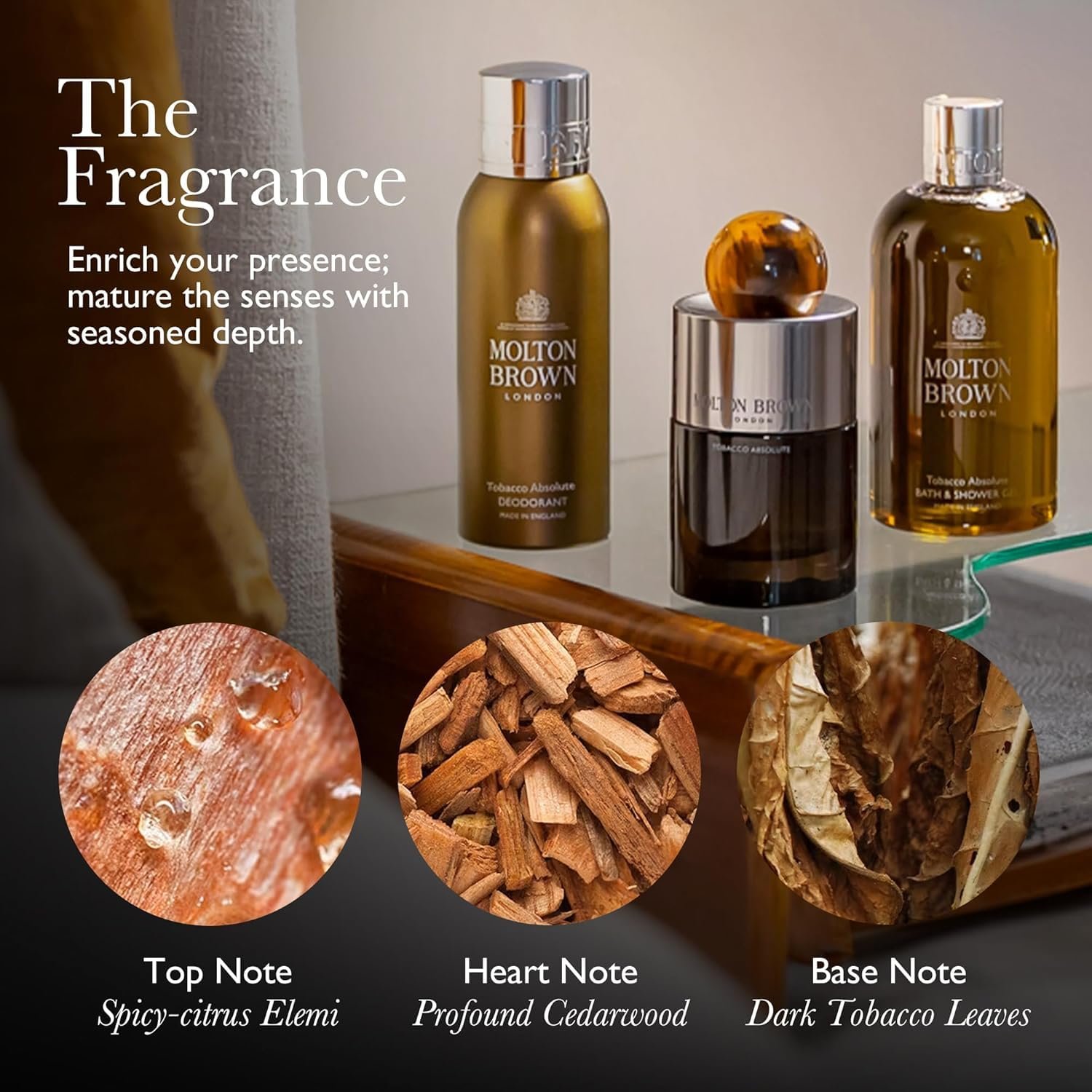 Molton Brown Tobacco Absolute Bath & Shower Gel 10 fl. oz. - Image 3
