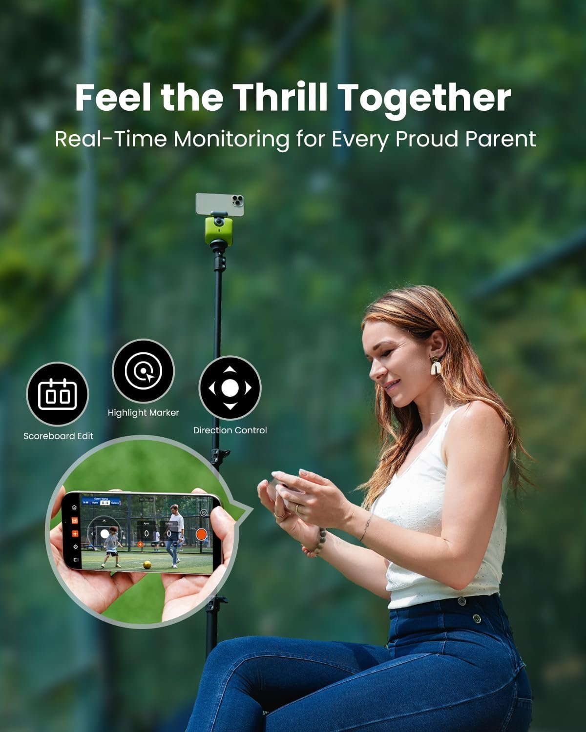 XbotGo Chameleon AI Auto Sports Action Camera - 4K 60FPS Soccer Camera and Basketball Tracking Camera for Team Sports, Live Streaming, No Subscription, Works with iOS & Android (Lava Graphite) - Image 6