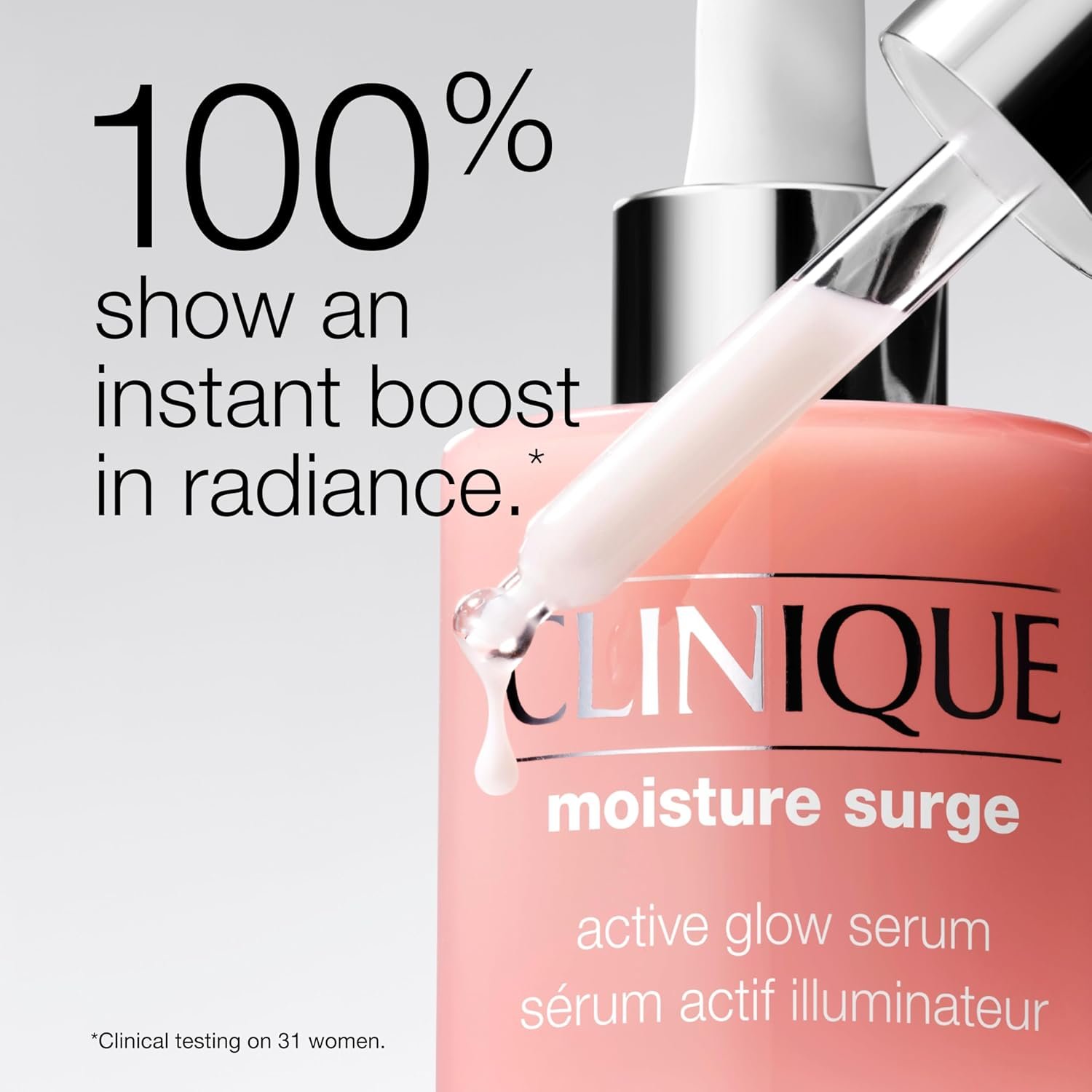 Clinique Moisture Surge Active Glow Serum with Lactic Acid, Hyaluronic Acid + Vitamin C | Hydrating, Lightweight + Oil Free - Image 6