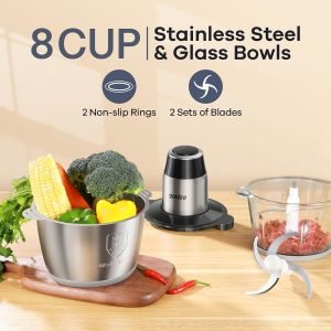 GANIZA Food Processors, Electric Food Chopper with Meat Grinder & Vegetable Chopper &...