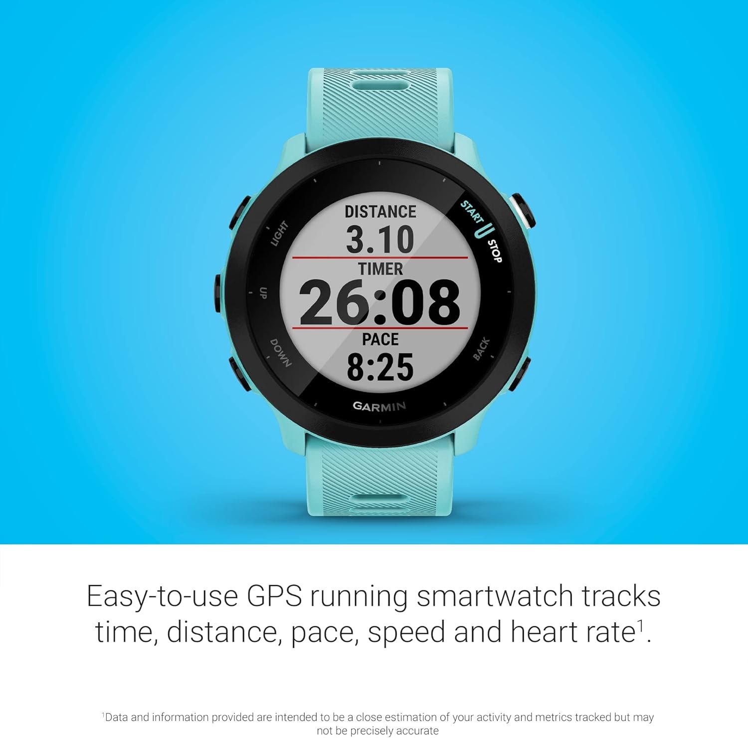 Garmin Forerunner 55, GPS Running Watch with Daily Suggested Workouts, Up to 2 Weeks of Battery Life, Aqua - Image 4
