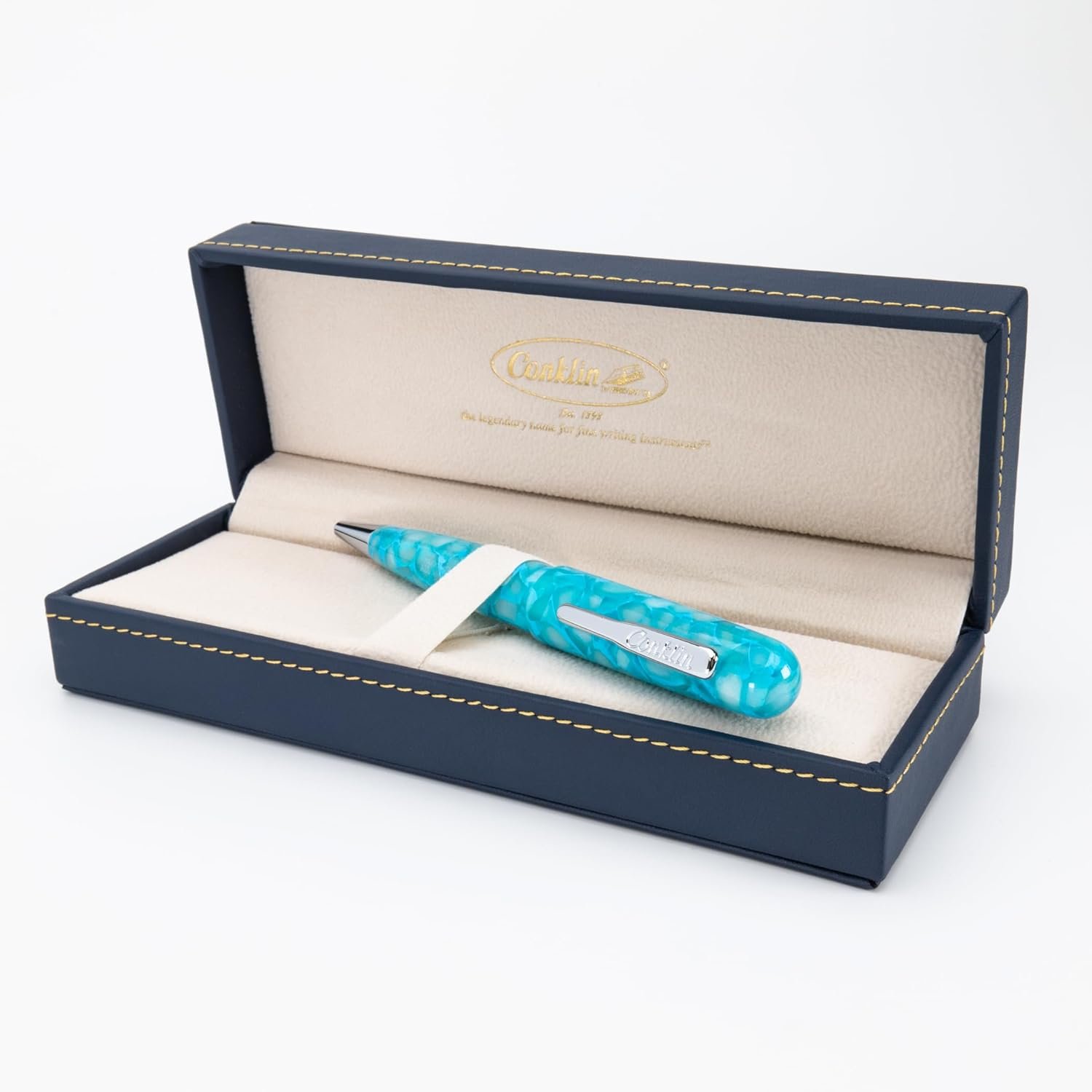 Conklin All American Ballpoint Pen Turquoise Serenity Special Edition with Standard Parker-Style Blue Refill – Luxury Writing Pen Gift for Professionals, Collectors, Journaling, and Everyday Notes - Image 2