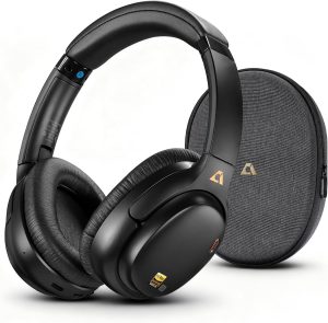 1Mii E700 Wireless Bluetooth Over Ear Headphones with Active Noise Canceling, Hi-Res Audio LDAC/aptX Low Latency for Airplane Travel Overhead Comfort, 54H Playtime, Custom EQ via App – Black