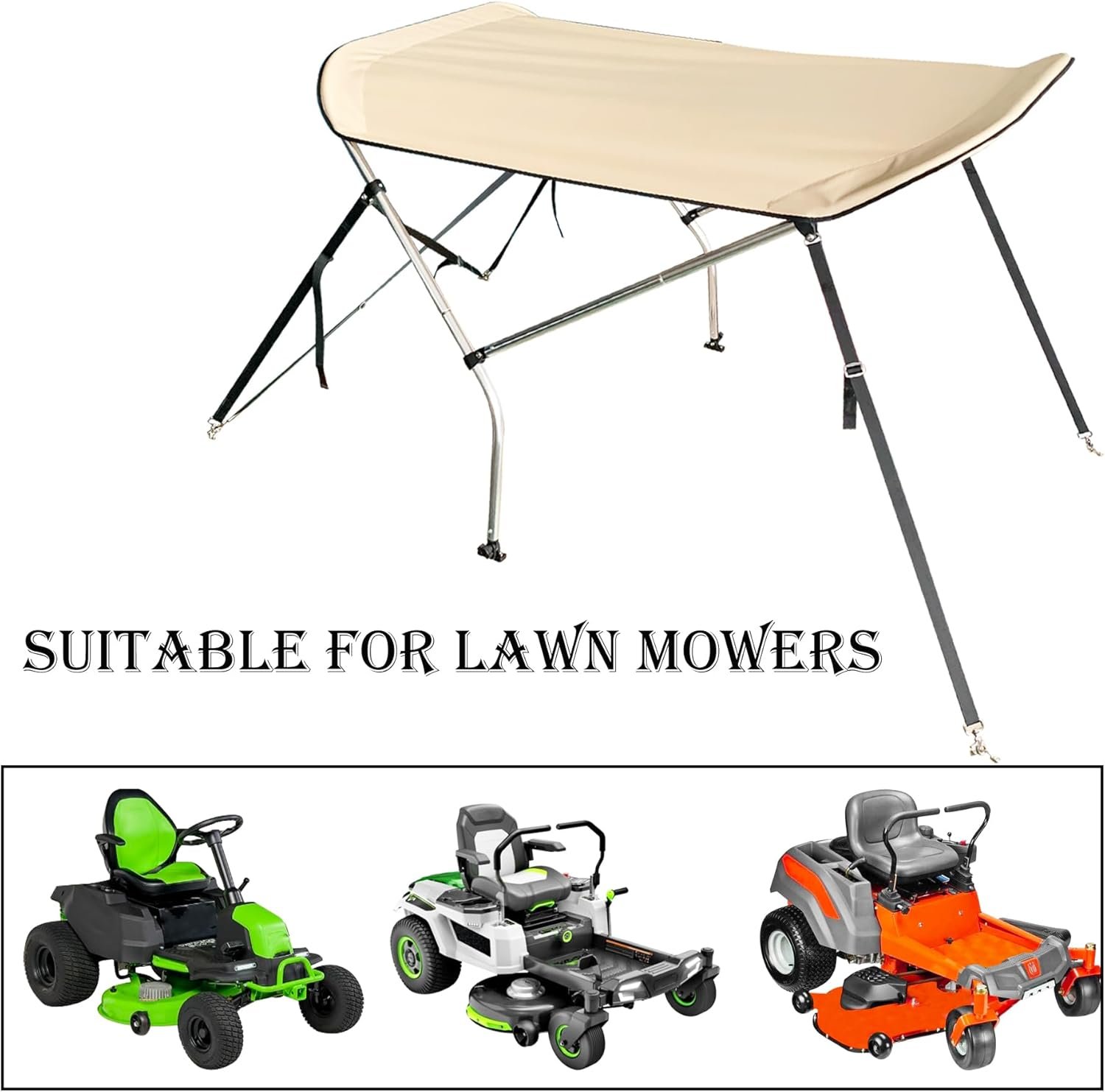 Sun Shade Canopy for Zero Turn Lawn Mower Fits John Deere,Kubota, Bad Boys,Cub Cadet,Troy Bilt and Other Brands,Foldable with UV Protection,Reduce Heat and Glare - Image 3