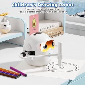 Drawing Robot for Kids with 100 Card, Voice Interactive Educational Drawing Machine, Enlightenment in Painting Learning Kids Toys for 3 4 5 6 7 8 Age Christmas Toddler Toys Gifts