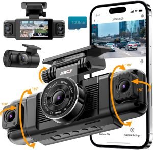 IIWEY N5 4 Channel Dash Cam 360° View, 1080P Front and Rear Inside, Left Right Dash Camer...