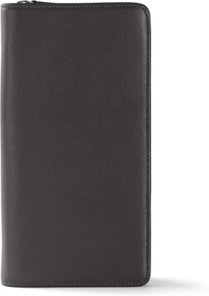 Leatherology Black Onyx Travel Zip Organizer Wallet, Passport Holder, RFID Available, Full Grain Leather