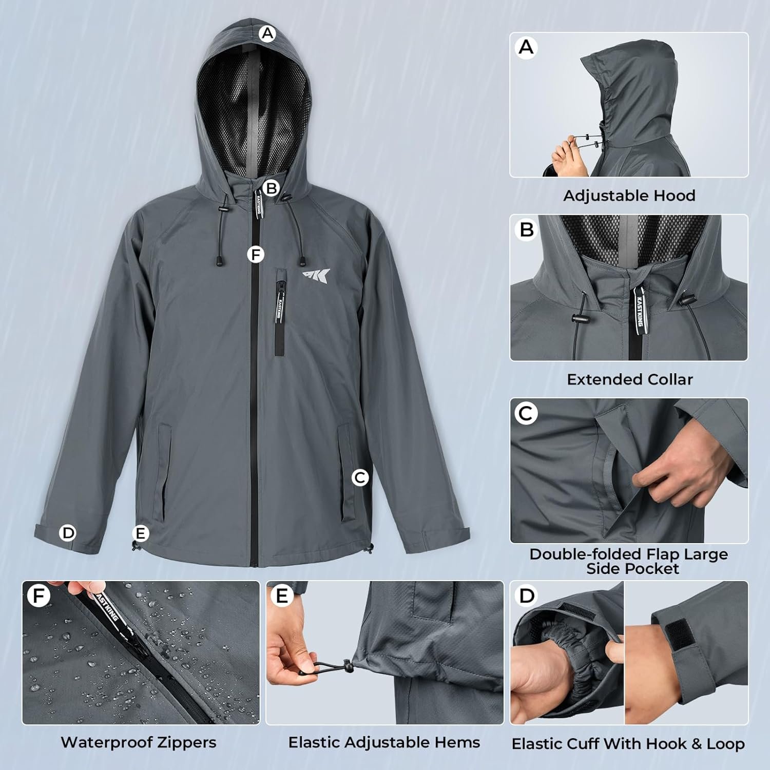 KastKing HydroSense Essential Waterproof Rain Suit for Men and Women, Lightweight, Durable Outdoor Gear for Fishing, Hiking - Image 4