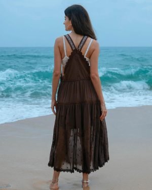 Gacaky Summer Dress for Women Casual Floral Embroidered Bohemian Dress Adjustable Straps B...