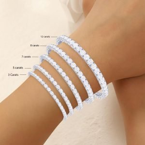 Houston Diamond District Classic LAB GROWN Diamond Tennis Bracelet 4 Prong Ultra Premium Collection (E-F Color, VS2-SI1 Clarity)