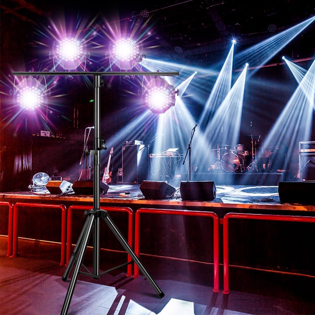 DJ Lights Stand 41-95 Inch, Heavy Duty DJ Stand 1 Pack, Portable Par Can Tripod Stage Light Stand Adjustable Height, DJ Lighting T Bar Suitable for Stages, Bar, Banquet, Party - Image 8