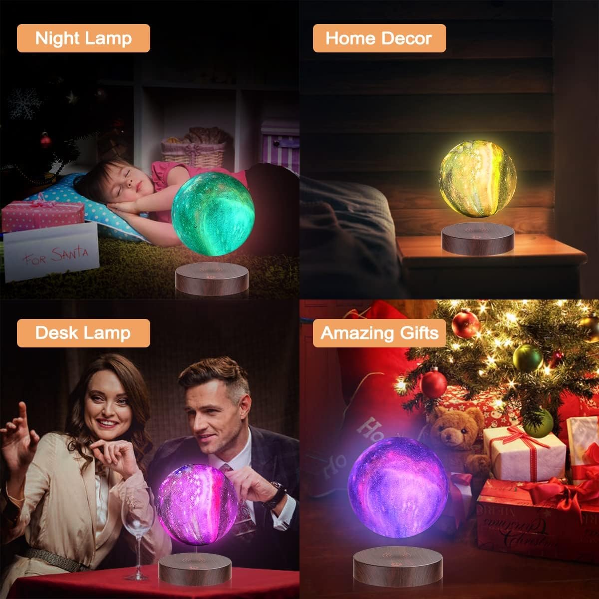 VGAzer Levitating Moon Lamp Floating and Spinning in Air Freely with 16 Colors LED Galaxy Moon Lamp Lights,Unique Gift & Decorative Lamp for Kids Lover Friends - Image 3