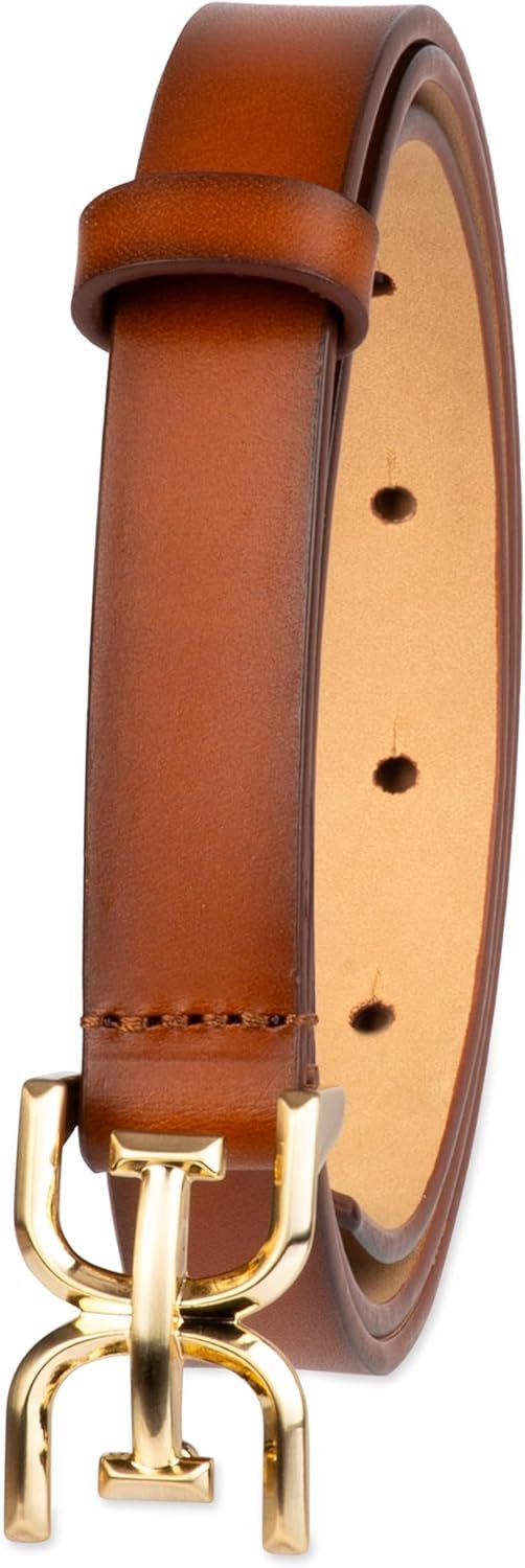 Sam Edelman womens Double-e Plaque Logo Buckle Skinny Fashion Trouser Belt - Image 2