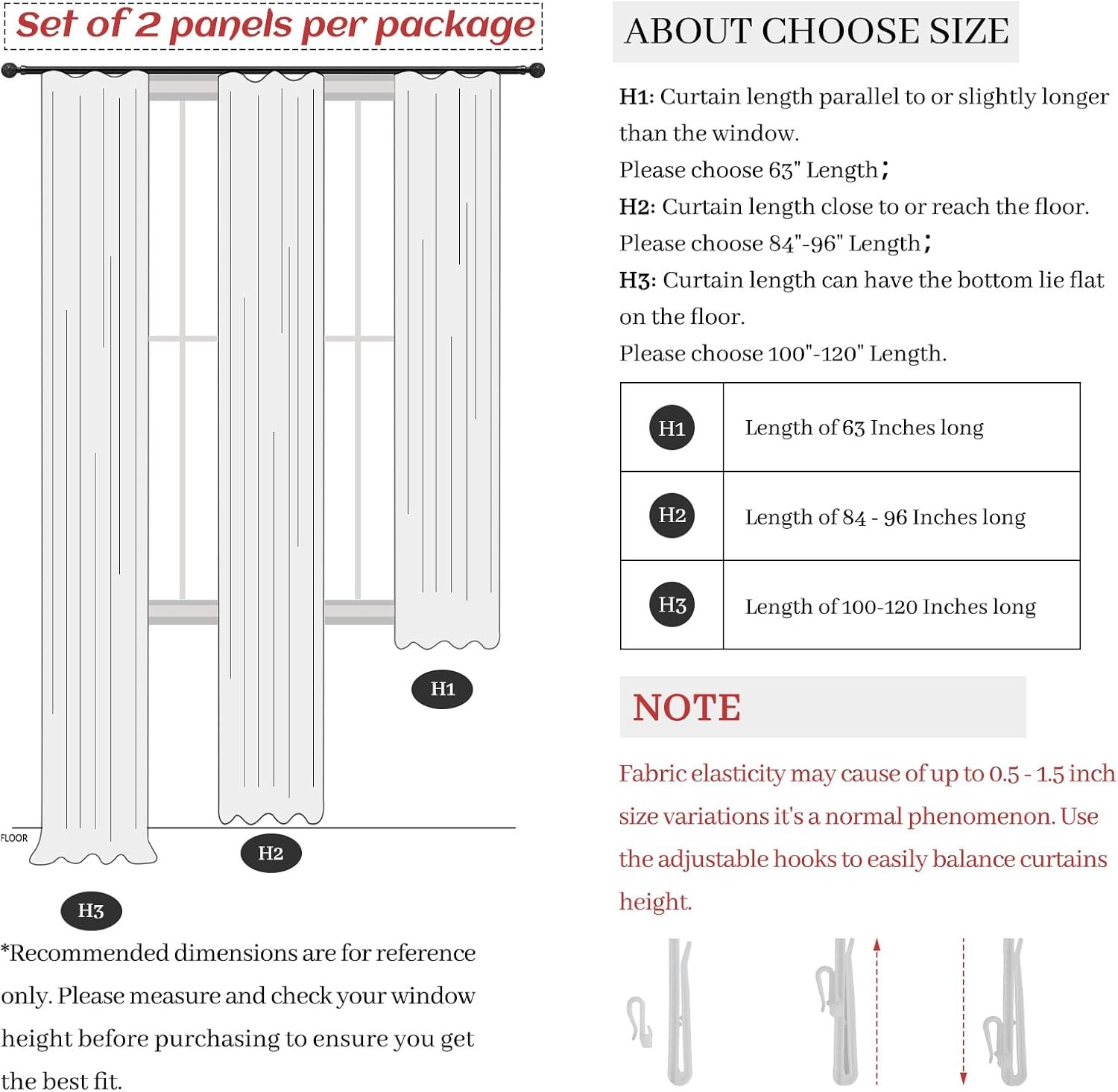 86 Inch Curtains 2 Panels Set, Elegant Farmhouse Cream Beige Thick Linen Light Filtering Sunroom Semi Sheer Curtains Back Tab for Bedroom Decor (40" W x 86" L Pinch Pleated Hooks&Rings) - Image 7