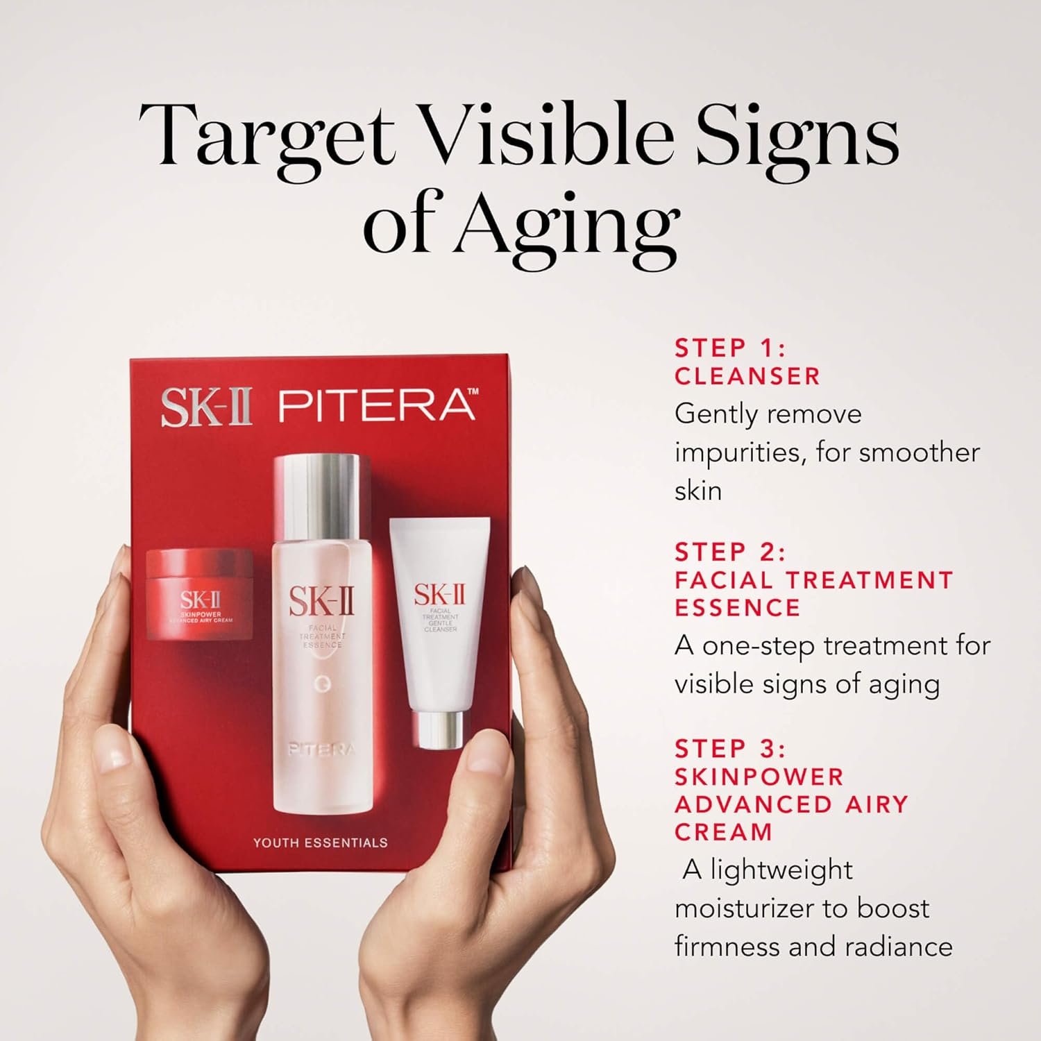 SK-II Youth Essentials Skin Care Set - Includes Facial Cleanser, Facial Essence & SKINPOWER Face Cream - Anti Aging Skin Care Set to Reduce Fine Lines & Improve Uneven Texture (3 Count) - Image 2