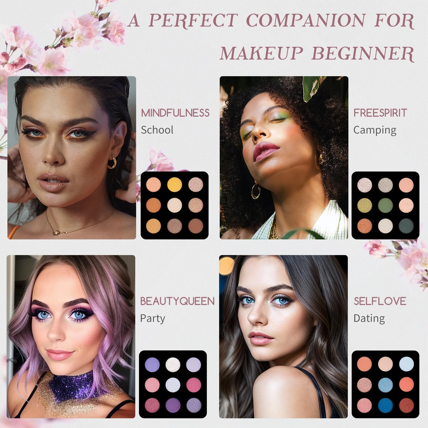 Color Nymph Makeup for Teens with Reusable Pink Handbag, All In One Girls Makeup Sets Makeup Kits for Girls Women with Eyeshadow Blushes Bronzer Highlighter Lipgloss - Image 4