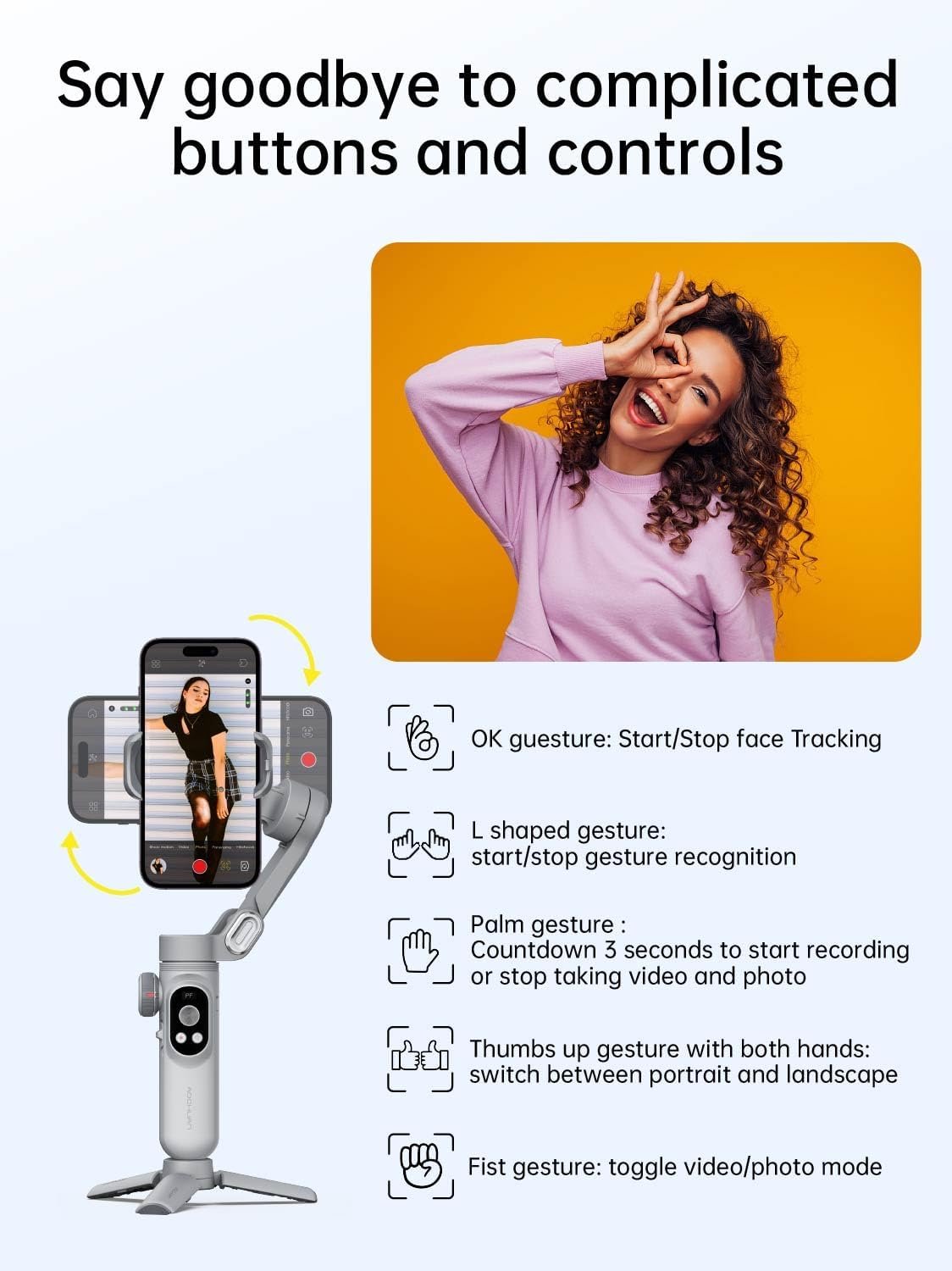 AOCHUAN Gimbal Stabilizer for Smartphone, 3-Axis Portable iPhone Gimbal w/OLED Display for iPhone/Andriod, Phone Gimbal with Face/Object Tracking for Tiktok YouTube Vlog-Smart X Pro Gray - Image 5