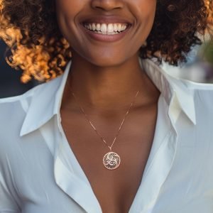 Ross-Simons 1.50 ct. t.w. Brown and White Diamond Medallion Pendant Necklace in 18kt Rose Gold Over Sterling