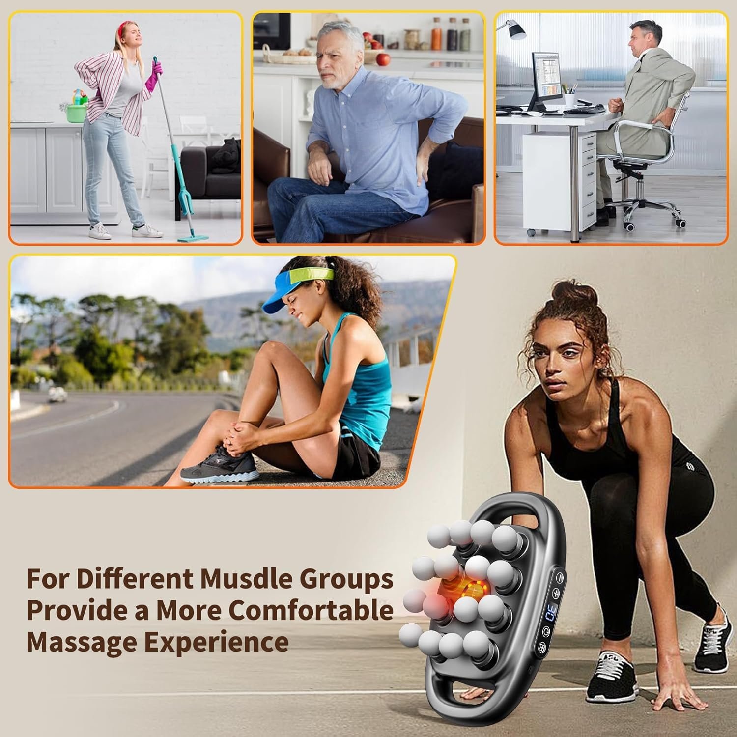 VTT 16-Head Massage Gun Set, Deep Tissue Percussion Massager with 3 Modes & 30 Intensities,Quiet Muscle Massage Gun for Back,Shoulders, Legs, Foot, Body Muscle Pain Relief - Image 7