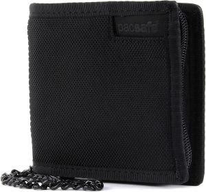 Pacsafe Rfidsafe Z100 Rfid Blocking Bi-fold Black Travel Wallet, Black
