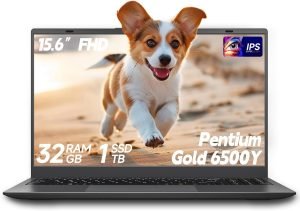 Laptop Computer with Gold 6500Y (Beat N5095, Up to 3.4GHz), Laptop 32GB RAM 1TB SSD, 15.6-Inch 1080P FHD IPS Display, Win 11 Pro, WiFi 5G, BT5, Type-C, HDMI, Laptops