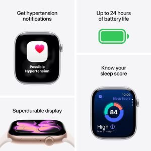 Apple Watch Series 11 [GPS 46mm] Smartwatch with Jet Black Aluminum Case with Black Sport Band – M/L. Sleep Score, Fitness Tracker, Health Monitoring, Always-On Display, Water Resistant