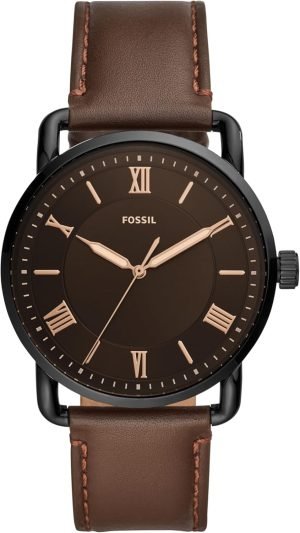 Fossil Men’s Copeland Quartz Stainless Steel and Leather Three-Hand Watch