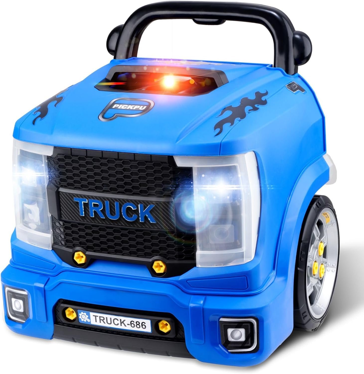 Interactive Truck Engine Toy, Mechanic & Car Toy Engine for Toddlers 3-5 with Lights & Sounds, Kids Engine Build Kit& Aspiring Young Mechanic Set| Car Toys Gift for Boys Blue - Image 3