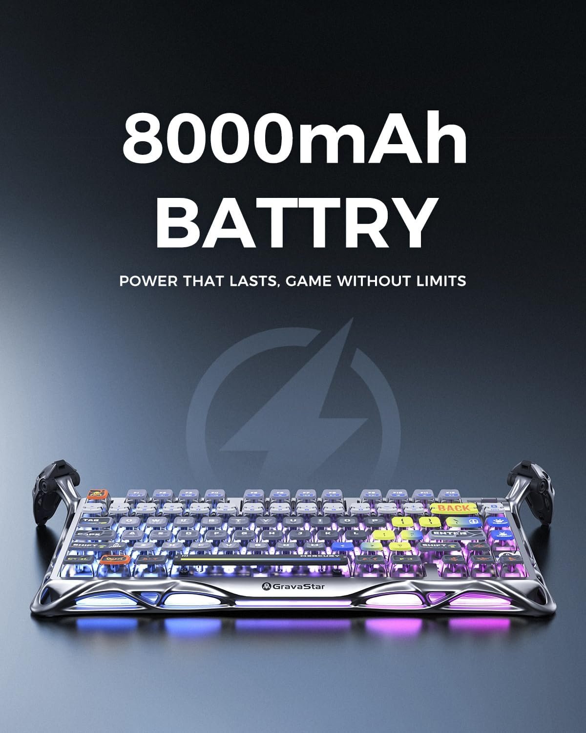 GravaStar Mercury K1 Pro Wireless Mechanical Gaming Keyboard, 75% Layout RGB Custom Keyboard, Hot-Swappable Linear Switches – Aluminum Alloy, Interstellar Silver Brushed Metal Look - Image 6