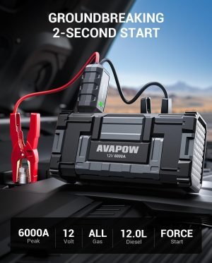 AVAPOW 6000A Car Battery Jump Starter(for All Gas or up to 12L Diesel) Powerful Car Jump S...