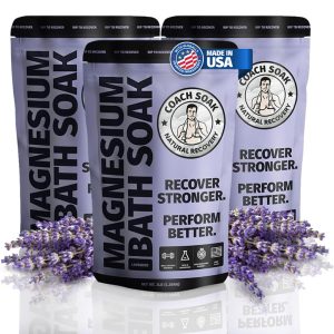 3 Pack Bundle: Coach Soak Recovery Bath Soak, Epsom Salt Bulk – Bath Salts Bulk, 3 Pack Bundle – Total of 9 Pounds (Lavender)