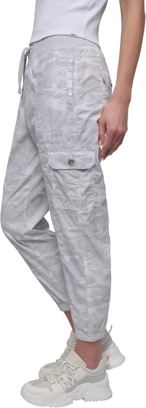 DKNY Women’s Twill Drawcord Cargo Jogger Pants
