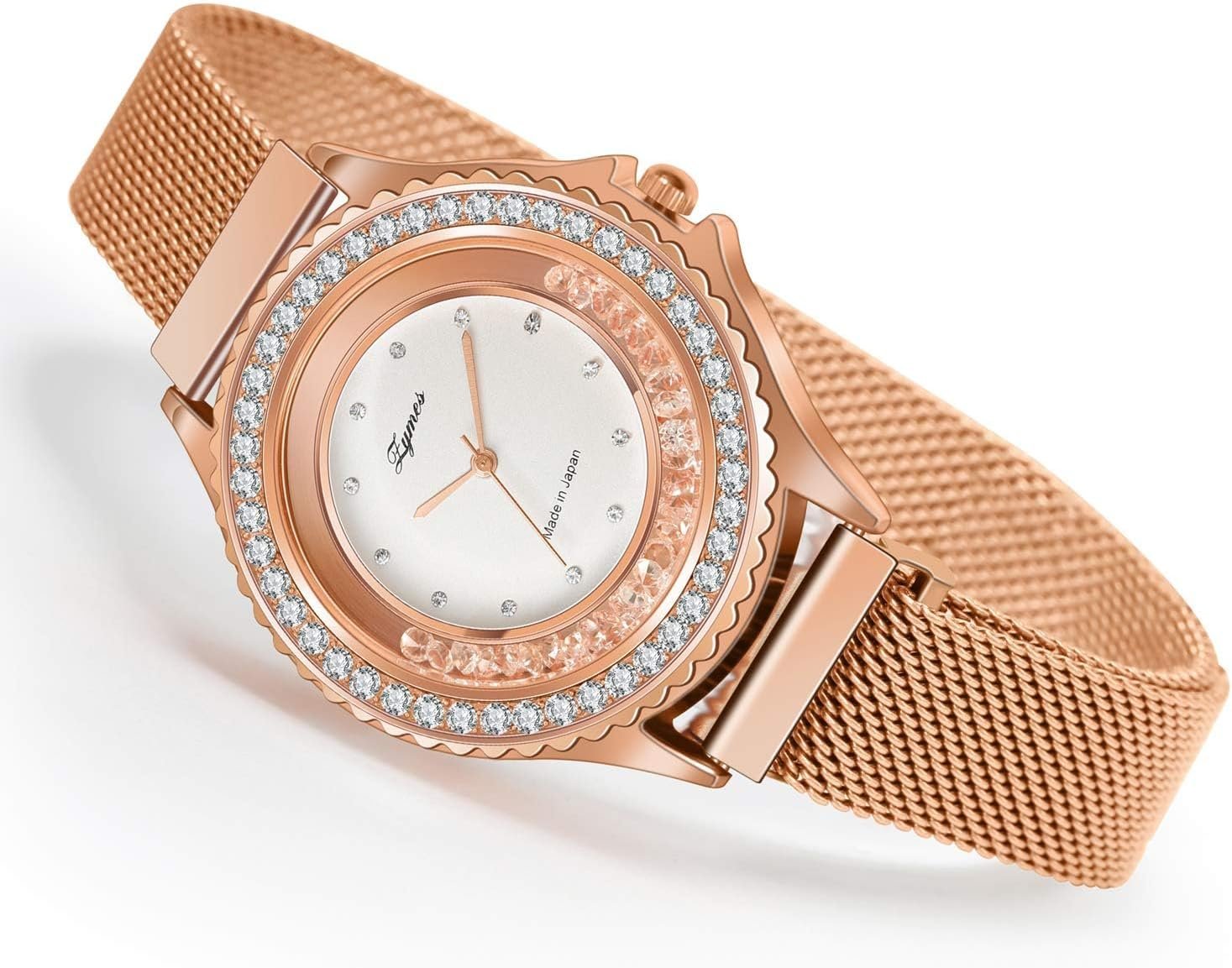 Watches Sets for Women, Rose Gold Watch Set Necklace Earring Bracelet 4 Pieces Jewelry Set for Mom Wife Girlfriend - Image 3