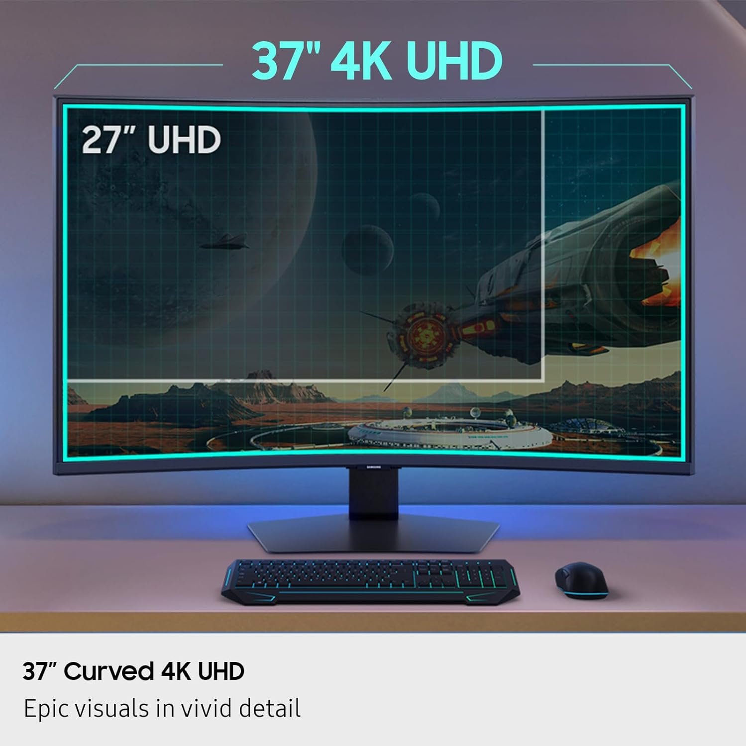 Samsung 37” Odyssey G7 (G75F) 4K UHD Resolution, 165Hz, Curved Gaming Monitor, 1ms Response Time (GtG), VESA DisplayHDR™ 600, AMD FreeSync™ Premium Pro, LS37FG75DENXZA, 2025 - Image 4