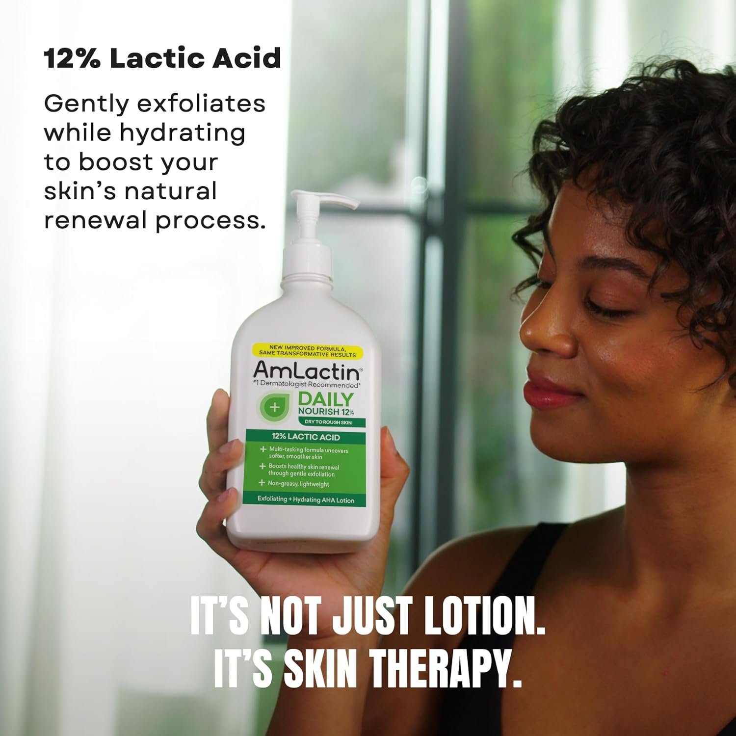AmLactin Daily Nourish - Therapeutic Body Lotion for Dry Skin - No-Scrub Exfoliator and Moisturizer with 12% Lactic Acid AHA, 14.1 oz (Packaging May Vary) - Image 4