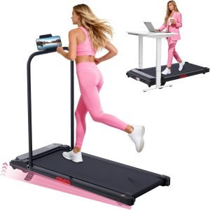 Walking Pad Treadmill with Handle Bar, 0.6-7.6MPH Portable Walking Pads Treadmills with Handles for Home Small, 3.0HP Compact Running Treadmills with Incline, 350LBS Electric Under Desk Treadmill