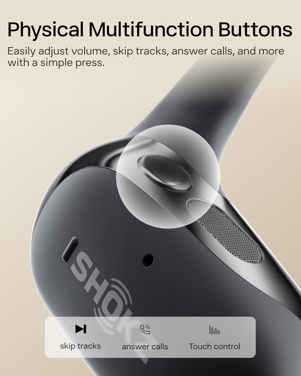 SHOKZ OpenFit 2 Open-Ear Headphones,True Wireless Bluetooth Earphones with Microphone,Earhook Earbuds with 48 Hours of Playtime,Fast Charging,IP55 Water-Resistant,with Carrying Bag,Black,Bluetooth5.4 - Image 8