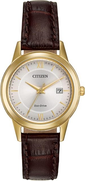 CITIZEN Ladies’ Eco-Drive Classic Leather Strap Watch with 3-Hand Date