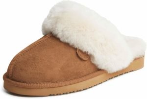Fireside by Dearfoams Women’s Fireside Sydney Shearling Fur Indoor/Outdoor Scuff Slipper With Wide Widths