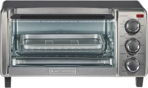 BLACK+DECKER 4-Slice Convection Oven, Stainless Steel, Curved Interior Fits a 9 inch Pizza...