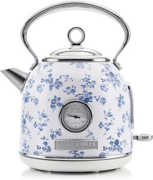 Laura Ashley Stainless Steel Electric Kettle 1.7 Liter – 1500W Rapid Boil Electric K...