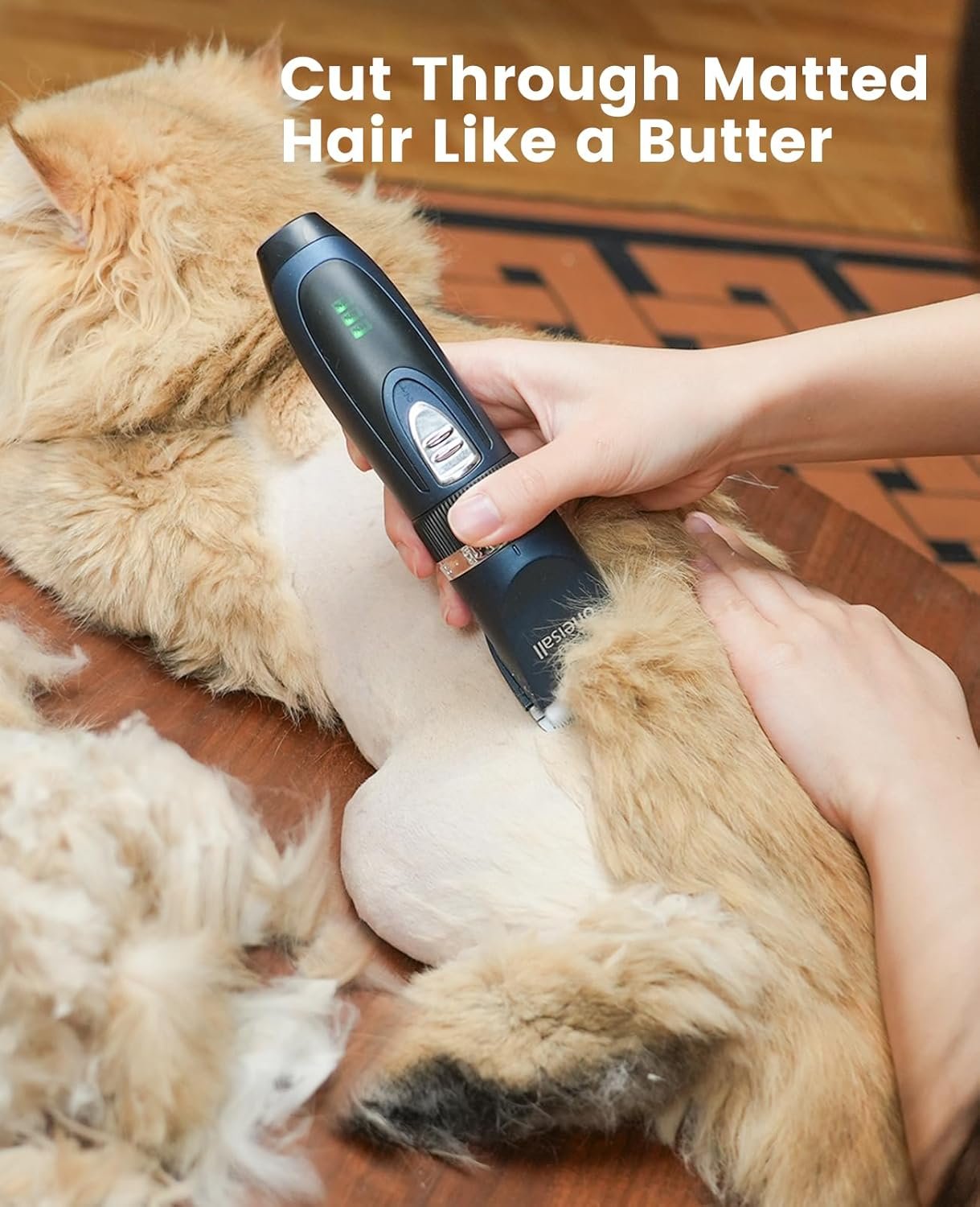 oneisall Cat Clippers and Paw Trimmer 3 in 1 Cat Grooming Kit,Cat Clippers for Matted Hair,Cordless Kitty Shaver for Matted Long Hair,2 Speed Pet Clippers - Image 3