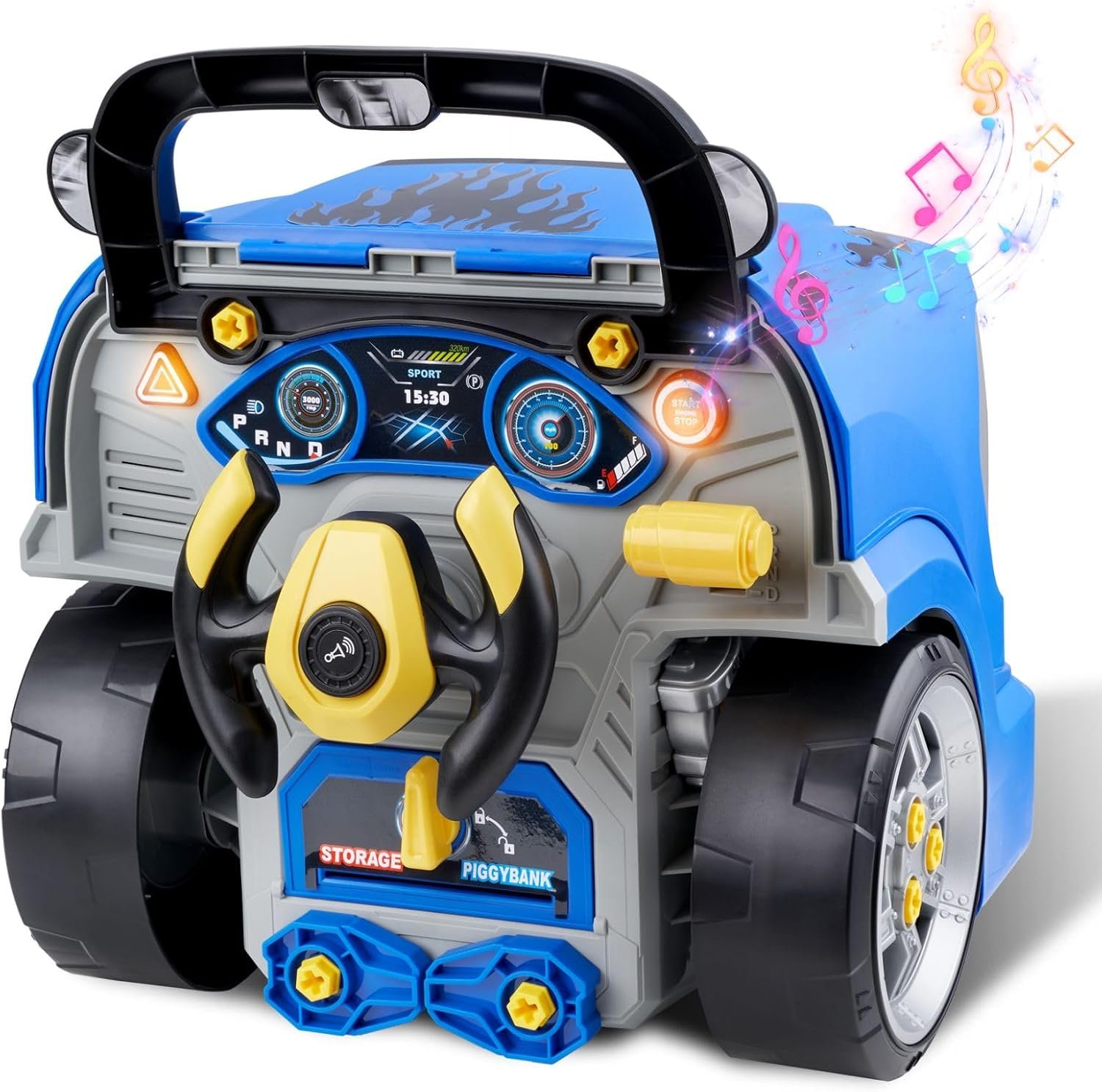 Interactive Truck Engine Toy, Mechanic & Car Toy Engine for Toddlers 3-5 with Lights & Sounds, Kids Engine Build Kit& Aspiring Young Mechanic Set| Car Toys Gift for Boys Blue - Image 4