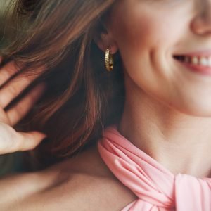 14K Gold Hoop Earrings for Women Gold Earrings for Women Trendy 14 Karat Gold Hoop Earring for Women Hoops Unique Pattern Womens Hoops Earring 25mm